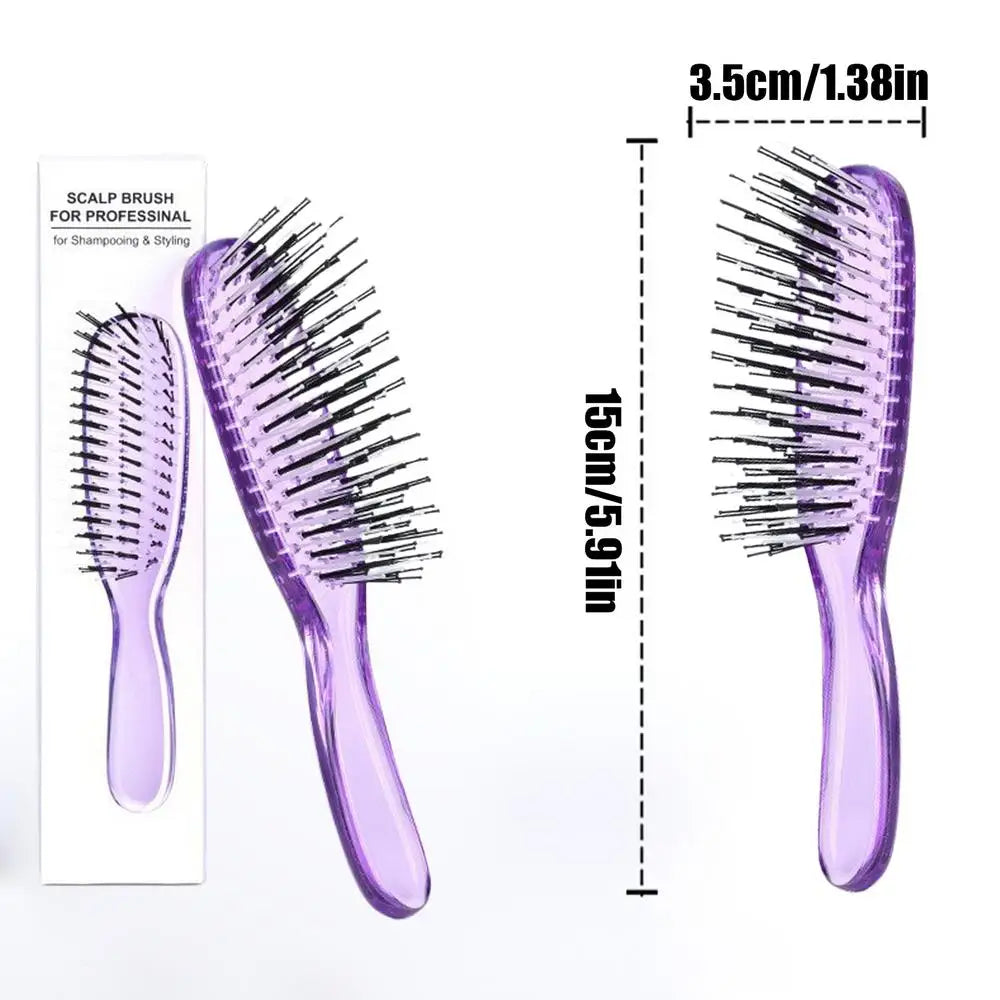 1pcs Head Massager Scalp Brush Hair Massager Shampoo Brush Wet Plastic Detangling Brush Hair Cleaning Comb 3 Colors Oasis Select Purple CN