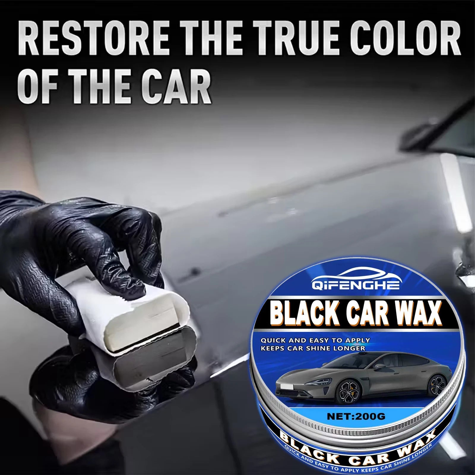 TOPMVCAR Black Car Wax – Crystal Plating, Gloss & Protection
