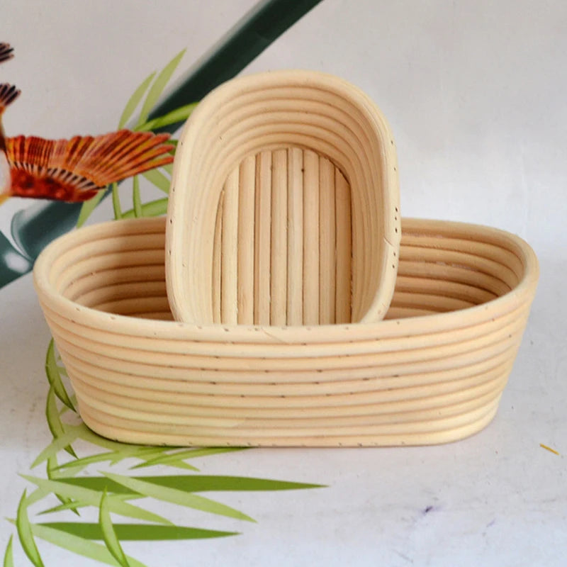 European Rattan Fermentation Bowl Woven Bread Proofing Basket Household Baking Tool for Dough Rising Use Oasis Select