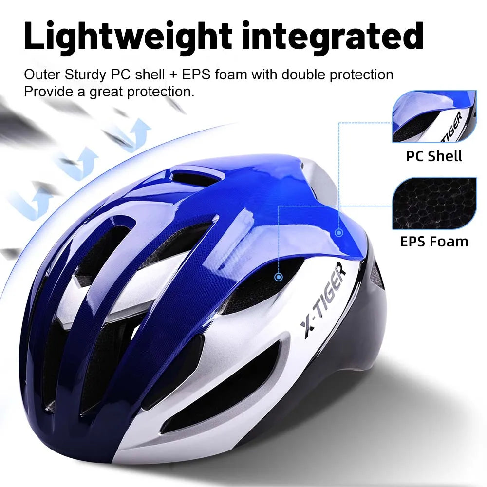 X-TIGER Man Women Bicycle Helmet Breathable Ultra-light One-piece Molding Helmets Shockproof Adjustable MTB Road Cycling Helmets Oasis Select