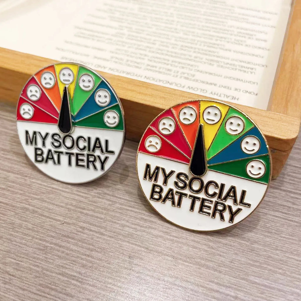 1 Pack Social Mood Brooch Funny Pins Creative Power Enamel Lapel A Week Emotional Pin for Backpacks Oasis Select
