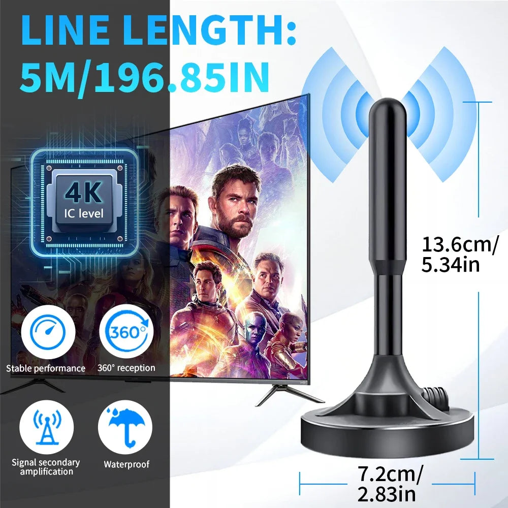 Cross-border indoor digital TV ground wave antenna extended sucker dvb-t2 antenna 4K Oasis Select