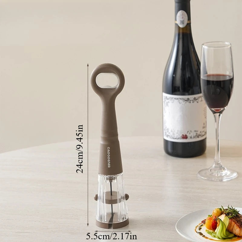 Pneumatic Wine Opener Dual Purpose Beer Wine Opener Effortless Safe Anti-explosion No Cork Debris Home Use Oasis Select brown