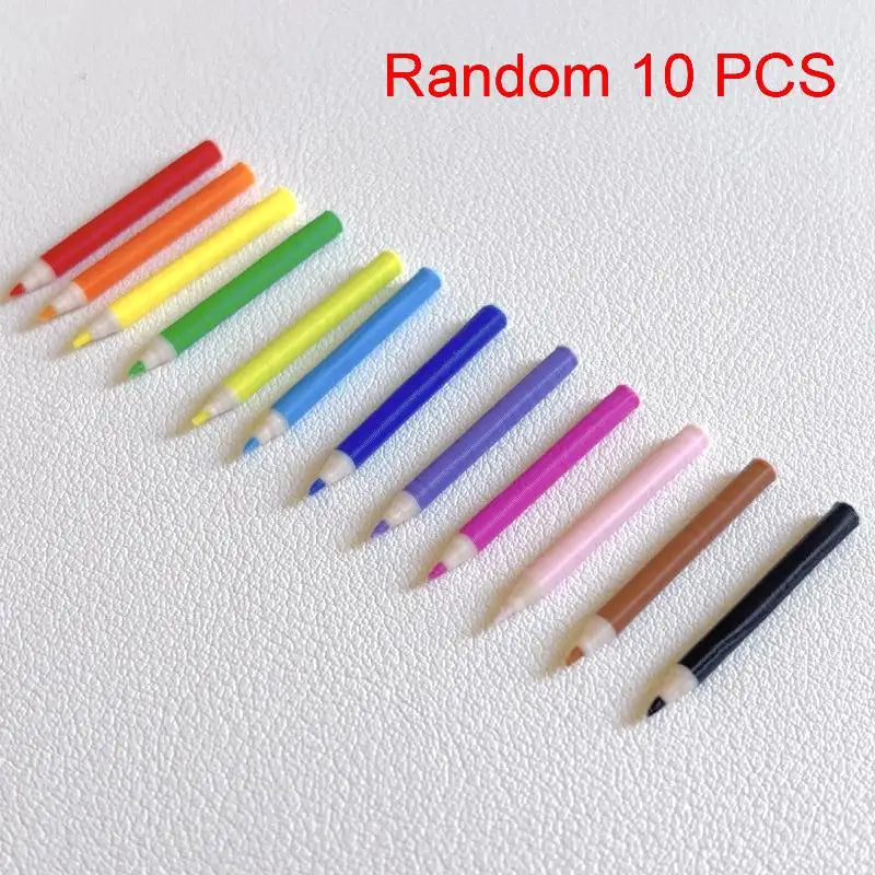 10/12Pcs Kid Pretend Play Toy Dollhouse Miniature Colored Pen Mini Pencil School Supplies Model Doll House Accessories Oasis Select A5