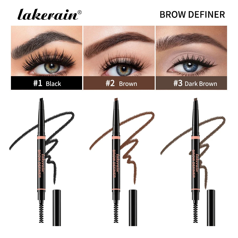 Lakerain Triangle Eyebrow Pencil – Waterproof Auto-Rotating 3 Colors Eyebrow Pencil Oasis Select 3pcs