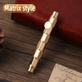 Portable Scalable Metal Fountain Pen Handwriting Retro Vintage Brass Pens Short Artist Writing Mini Pocket Pen Stationery Oasis Select Matrix Style