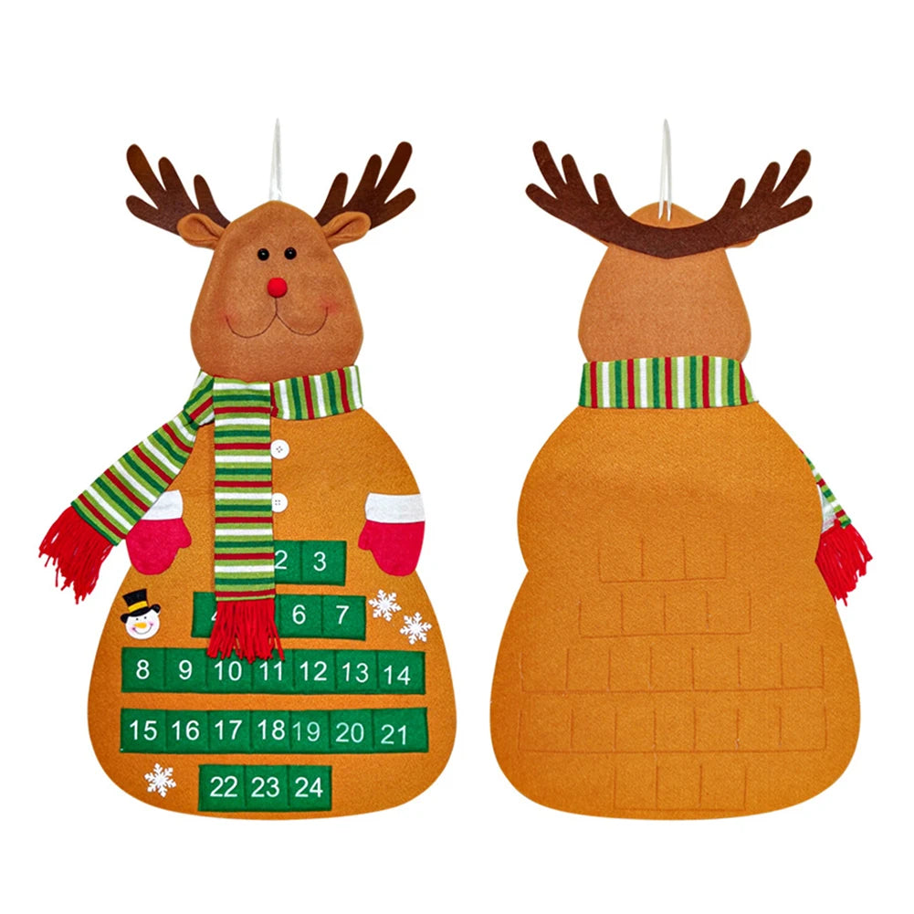 Christmas Party Felt Christmas Calendar Christmas Tree Decor Advent Calendar As Show Long-lasting Use Comfortable Cloth Material Oasis Select D China Mainland