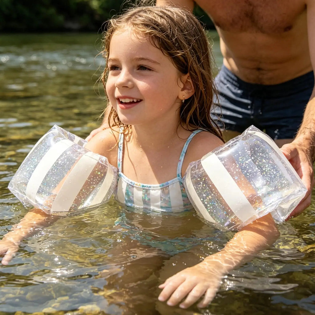 Blow Up PVC Adjustable Floatation Swimming Armbands Kids Adults Swimming Water Wings Swimming Learning Inflatable Arm Circle Oasis Select
