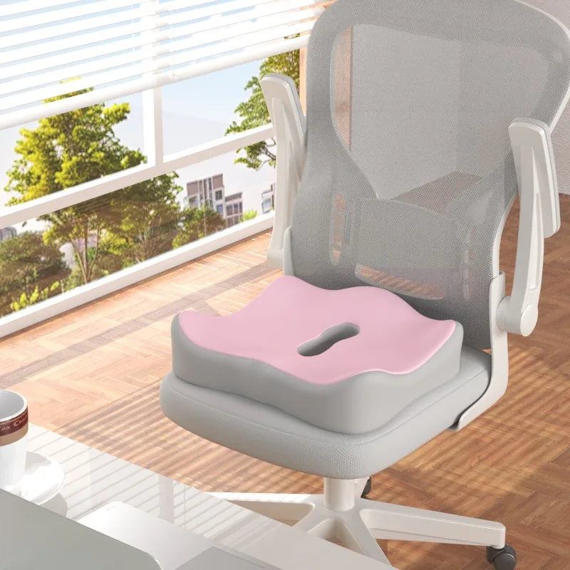 Memory Foam Seat Cushion for Car and Office Lumbar Hip Support Posture Corrector Breathable Comfort Student Chair Pad Oasis Select Pink