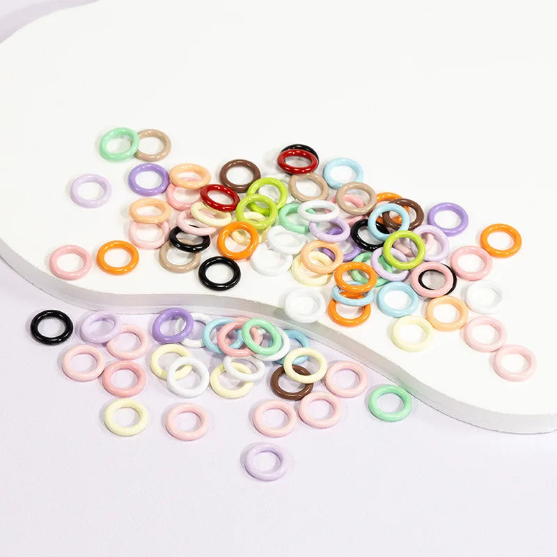 50pcs 9mm Mix Color Soldered Closed Jump Rings Small O Ring Connector for DIY Bracelet Necklace Craft Jewelry Making Oasis Select