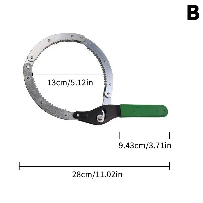 Adjustable Belt Wrench Oil Filter Puller Removal Tool Rubber Strap Spanner Wrench Chain Wrench Strap Opener Disassembly Tools Oasis Select B S Green