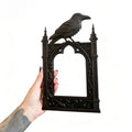 Black Gothic Crow Photo Frame Spooky Cathedral Style Decor Halloween Occult Aesthetic Picture Frame Occult Display Photo Frame Oasis Select black