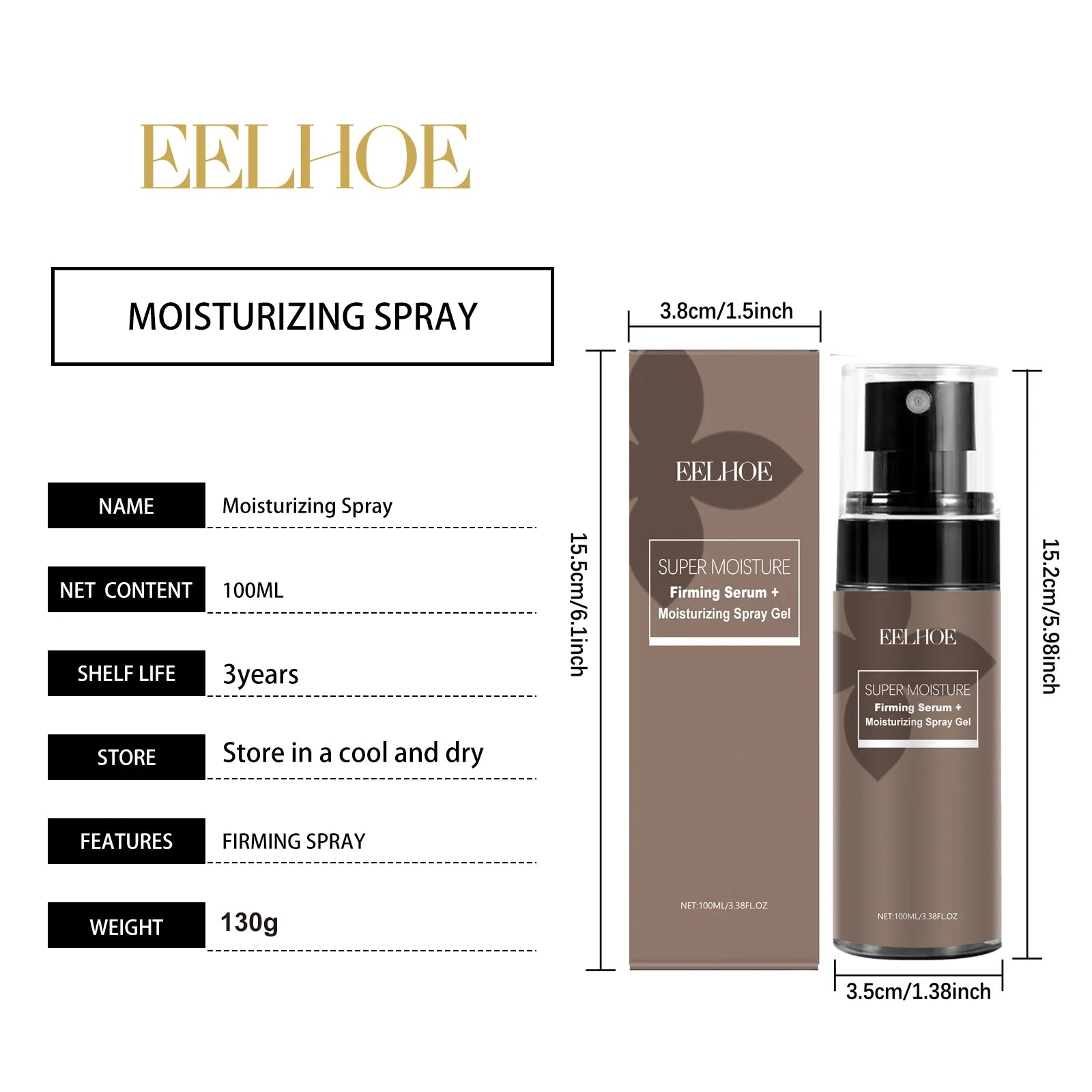 Eelhoe Hyaluronic Acid Toner Spray – Hydrate & Minimize Pores Facial Toner Spray Oasis Select