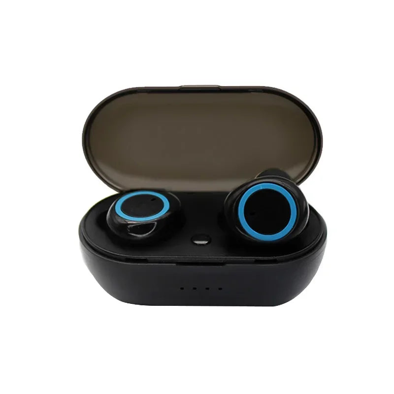 Y50 TWS Bluetooth Earphones Wireless Headset Waterproof Deep Bass Earbuds True Wireless Stereo Headphones Sport Earphones Game Oasis Select Black-Blue