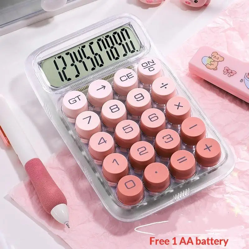 1PCS Large Screen Large Buttons High Appearance Level Calculator Portable Specially Designed For Students Oasis Select Pink