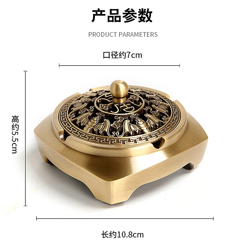 Pure copper pan incense burner household sandalwood incense creative incense insert incense burner decoration Oasis Select A