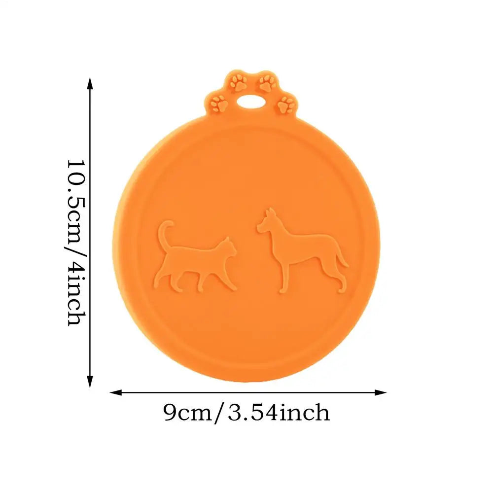 Can Lids For Canned Food Silicone Puppy Can Keeper Lids Reusable Dog Cat Food Container Tops Leak-Proof Airtight For Storage Oasis Select Orange