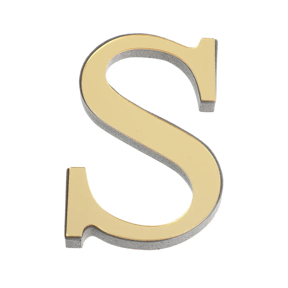 DIY 3D Mirror 26 Letters Wall Stickers Logo Name Alphabet Wedding Love Letters English Wall Home Decor Wall Art Mural Stickers Oasis Select S