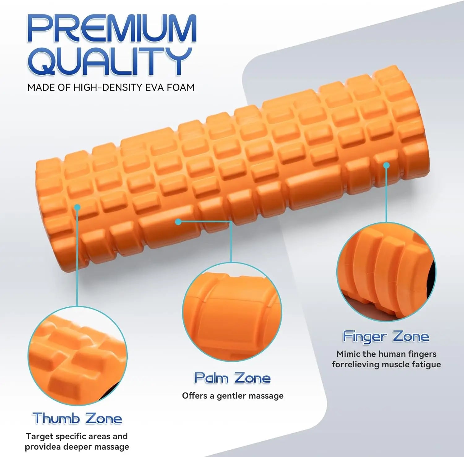 13" High-Density Foam Roller – Firm Smooth Surface for Deep Tissue Massage, Back Pain Relief & Yoga Pilates Core Workouts Oasis Select