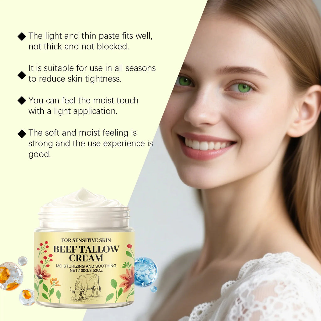 Beef Tallow Body Cream Gentle Moisturizing Soothing Skins Improve Dryness Reduce Skin Tightness Easy Absorb Skincare Moisturizer Oasis Select