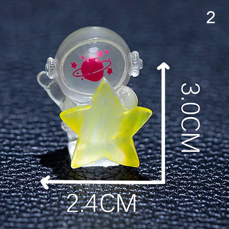 Cartoon Luminous Astronaut Ornament Mini Glow Animal Ornaments Micro Garden Landscape DIY Car Ornaments Decorations Toys Oasis Select 2