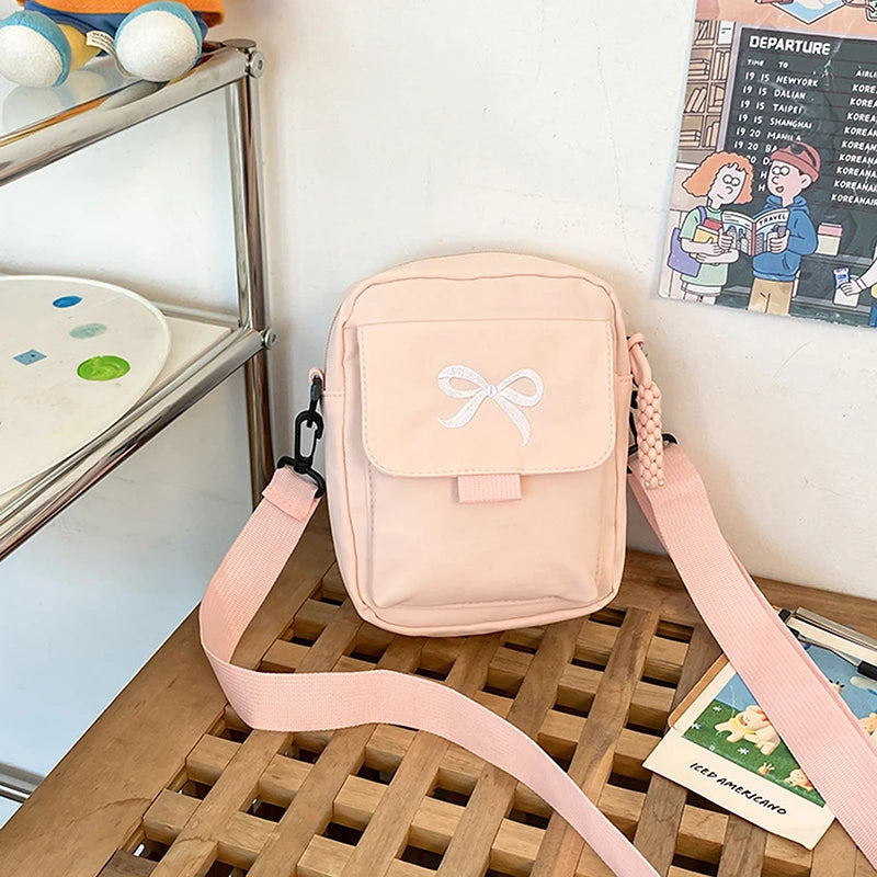 Women's Bow Crossbody Bag – Nylon Shoulder & Messenger Purse