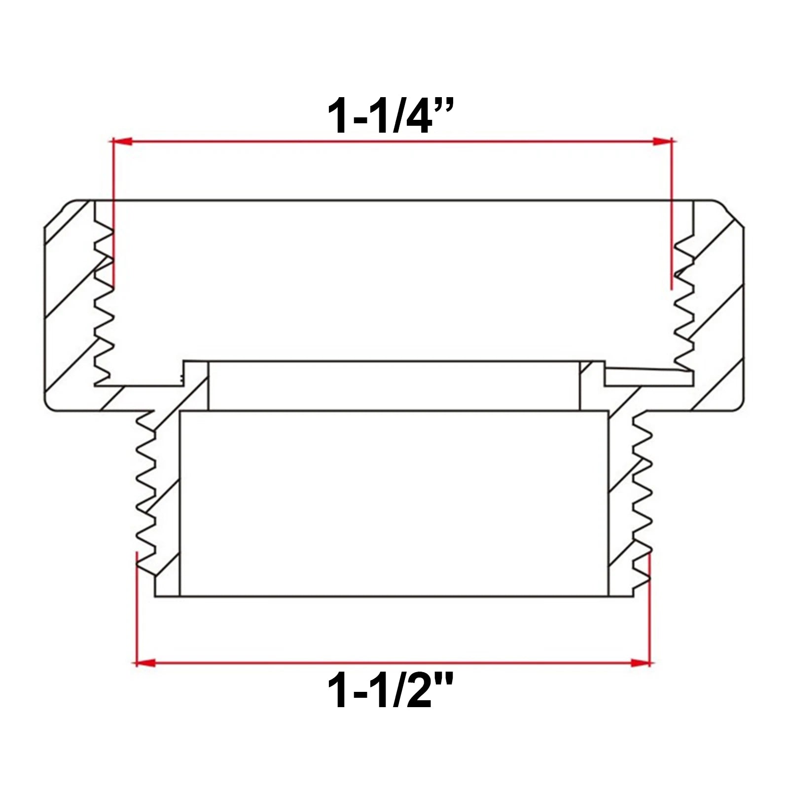 Kitchen Sink Drain Pipe Adapter Trap Waste Extension 1-1/4" To 1-1/2" For Bath Shower Kitchen Sink Thread Fitting Accessories Oasis Select