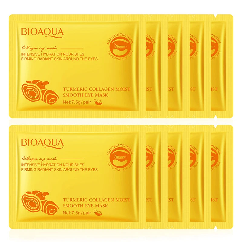BIOAQUA Snail Collagen Eye Mask – Dark Circles & Anti-Aging Eye Treatment Mask Oasis Select Turmeric 10p