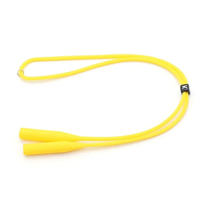 Adjustable Elastic Silicone Eyeglasses Straps Sunglasses Chain Sports Anti-Slip String Glasses Ropes Band Cord Holder Oasis Select Yellow