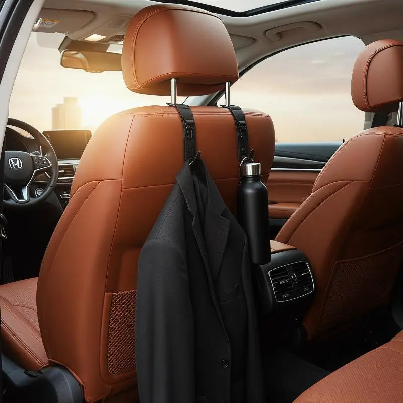 PU Leather Hooks For Car Storage Clips Front Seat Headrest Organizer Holder Auto Fastener Hangers Car Interior Accessories Oasis Select