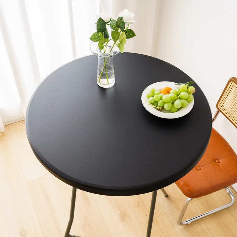 Elastic Round Table Cover Waterproof and Oil Resistant All Inclusive Desktop Cover Household Outdoor No Wash Elastic Band Oasis Select
