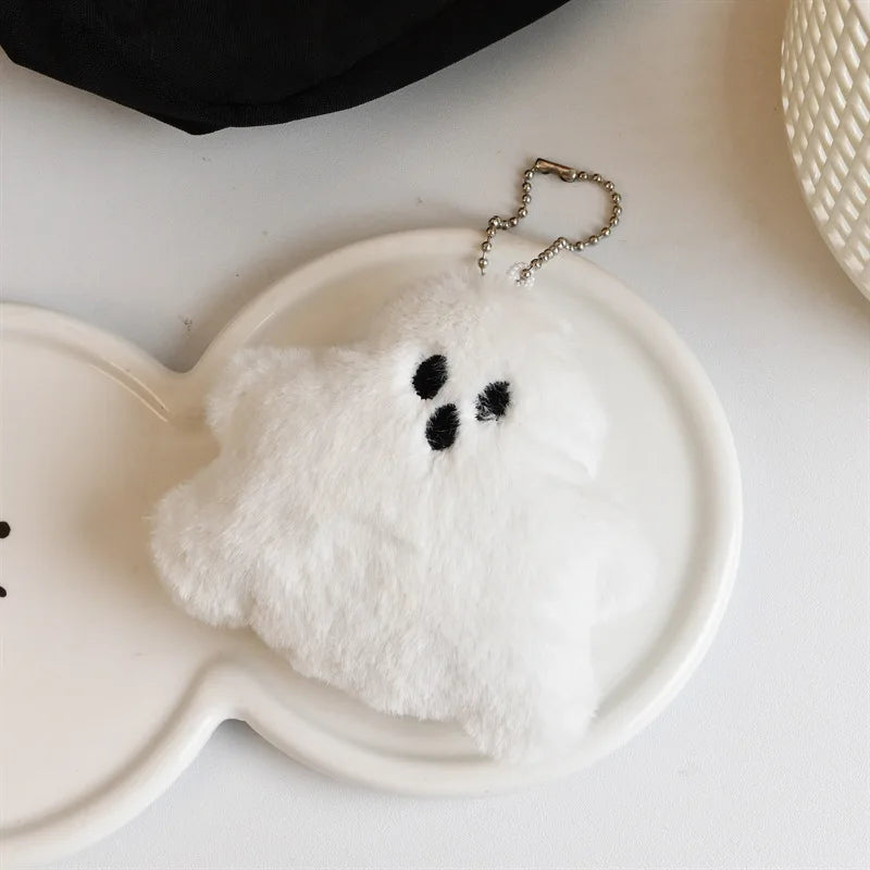8 white plush keychains - cute fluffy-shaped stuffed dolls, soft mini backpack pendants, suitable as gifts for Halloween parties Oasis Select