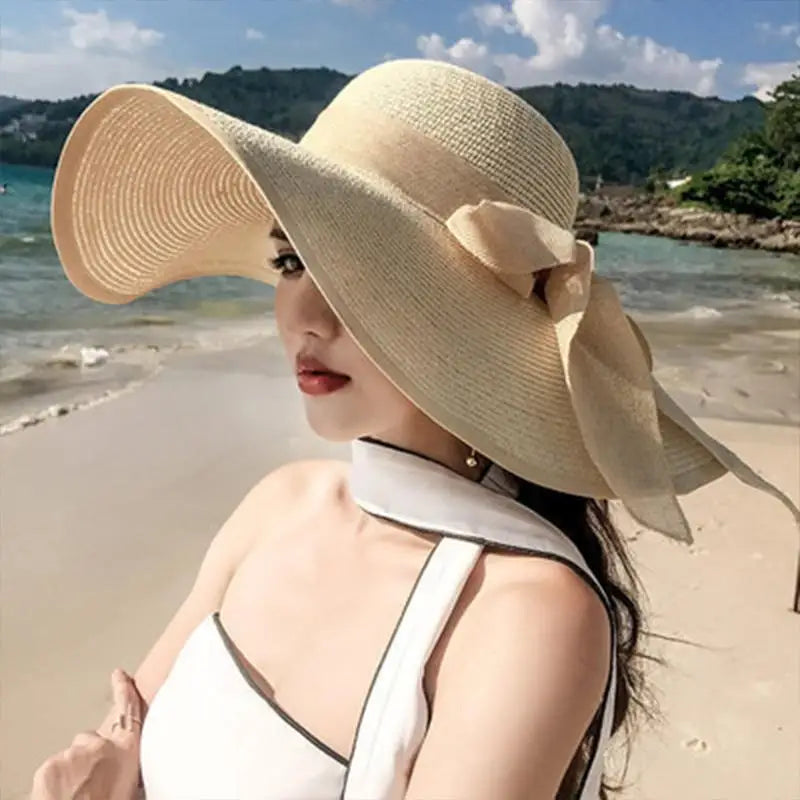 Summer Sun Hat Women Wide Brim UV Protection Fashion Sunshade Breathable Floppy Hat for Outdoor Travel Beach Oasis Select one size F
