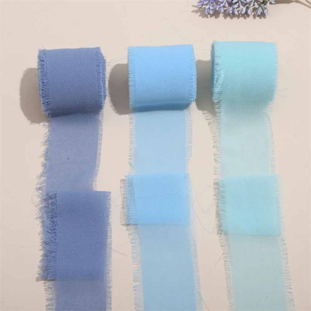 3-Roll Fringe Chiffon Ribbon 5m | DIY Wedding & Craft Décor