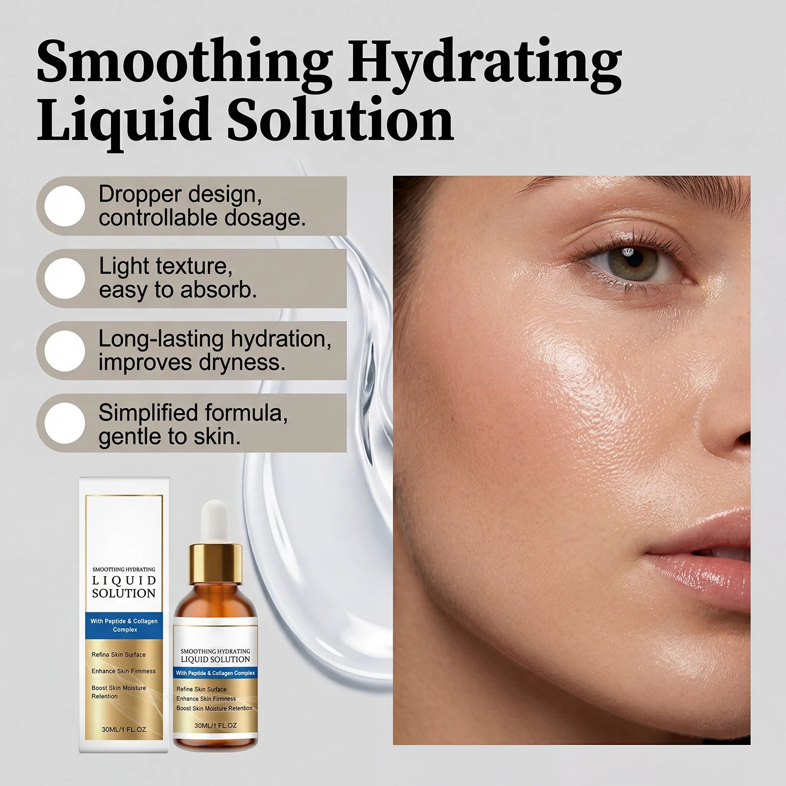 Smoothing Hydrating Face Serum – Moisturize & Soften Skin