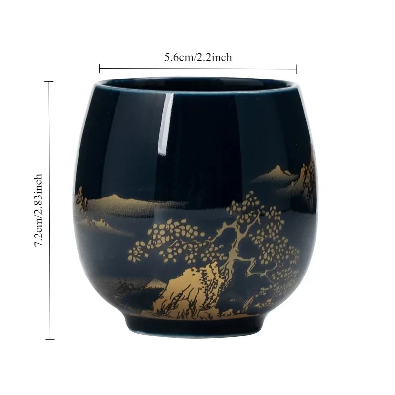 Japanese-style Simple Master Mug Ceramic Tea Bowl Cup Household Jilan Simple Ceramic Large Teacup Tea Set for A Single Cup Oasis Select A <200ml