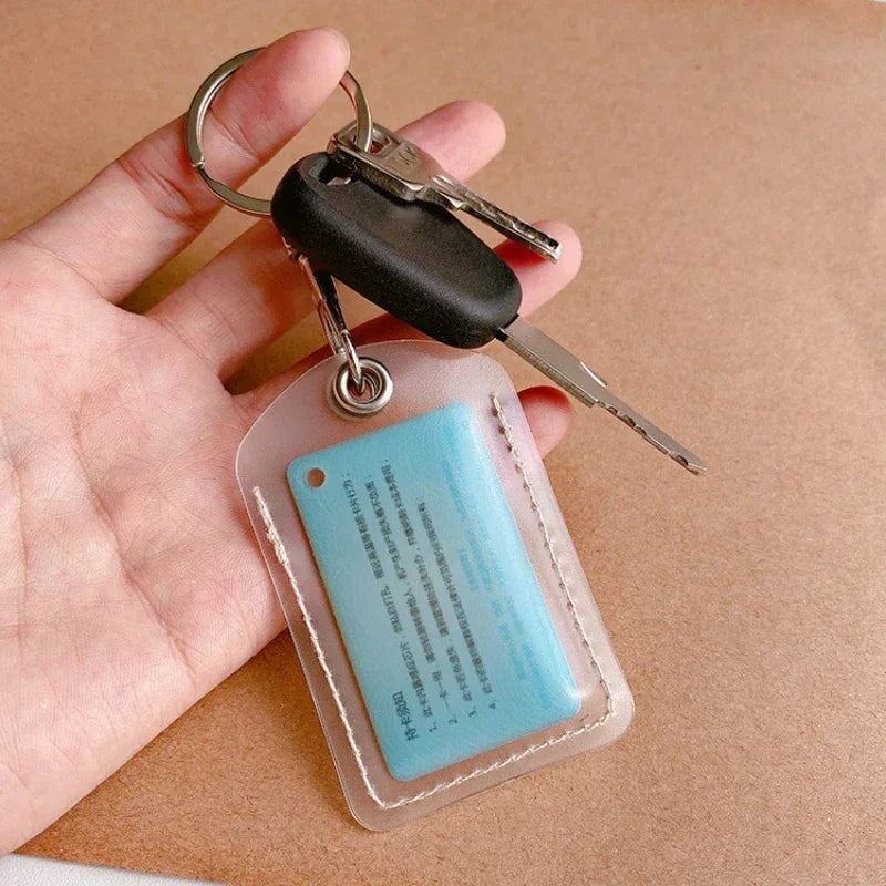 Transparent Small Card Holder, Access Card, Elevator Card, Bus Card, Electric Vehicle Induction Card, Protective Cover,Keychain Oasis Select