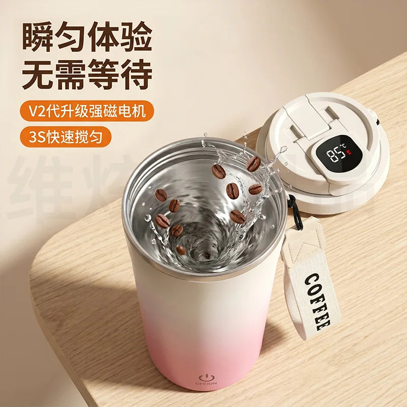 Electric Self-Mixing Insulated Cup – Coffee, Milk & Soy