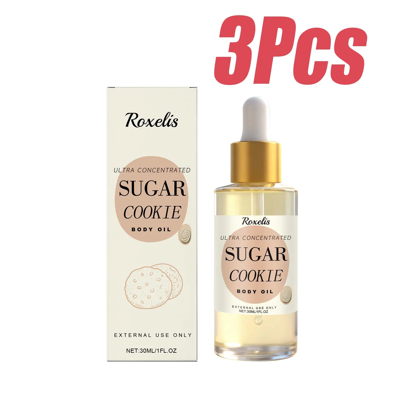 Sugar Cookie Fragrance Body Oil – Shea Butter & Vitamin E Fragrance Body Oil Oasis Select 3 x 30ml Boxed