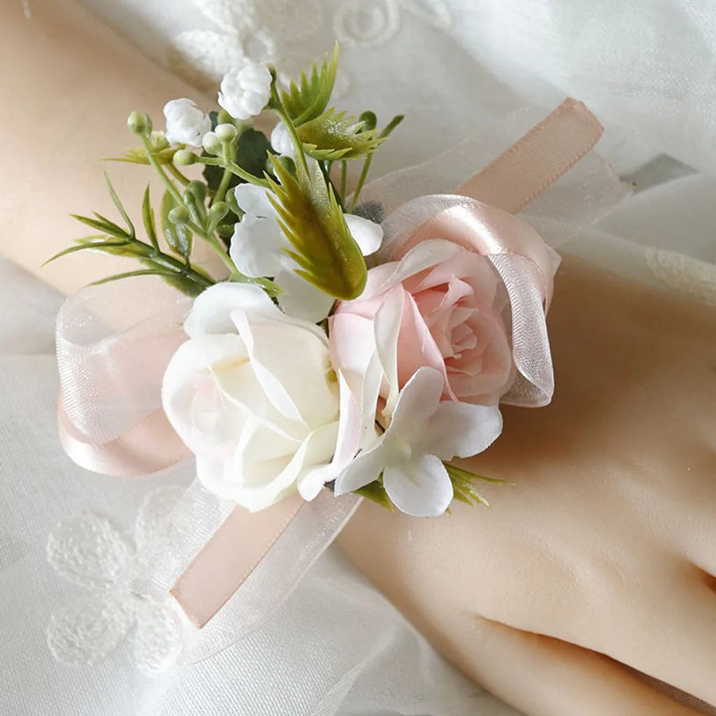 Artificial Fabric Corsage & Wrist Flower | Satin Wedding