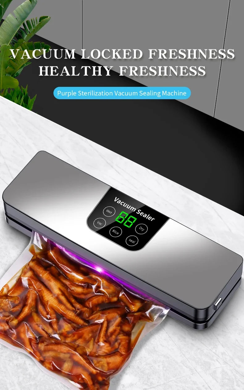 GUOHE 220V Vacuum Sealer Machine – Dry/Wet Food Digital Display