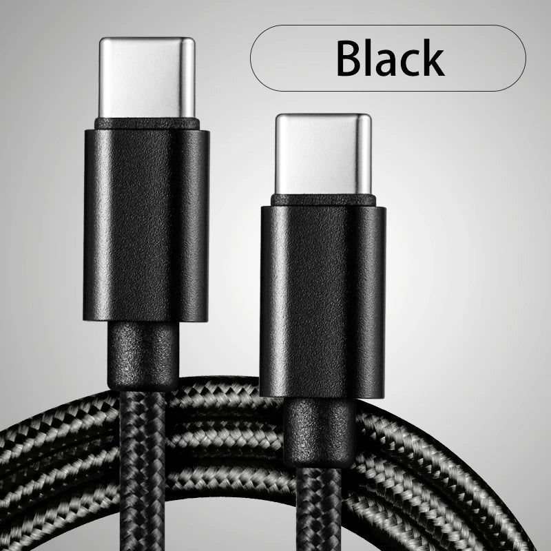 60W 5A USB C to Type C fast charging data cable USB Type C to Type-C nylon braided fast charging charger adapter cable 1m 3m Oasis Select Type-C to Type-c 3m
