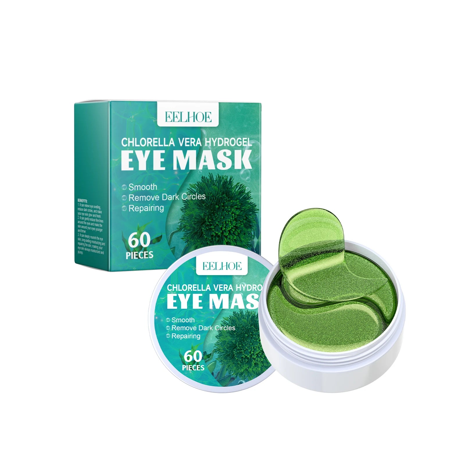 Seaweed Eye Mask Fade Dark Circles Eyes Bags Removal Firming Anti Puffiness Relieve Eye Fatigue Moisturizing Under Eye Patches Oasis Select 60Pcs Boxed