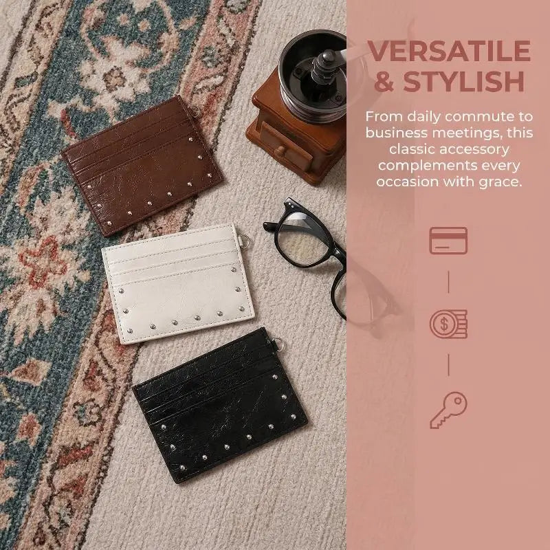 Slim PU Leather Card Wallet – Multi-Slot Mini Coin Purse