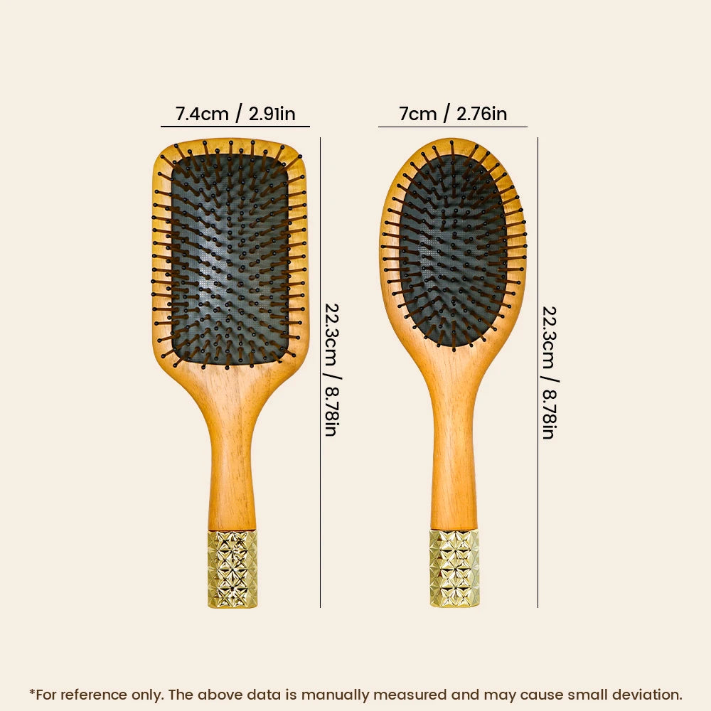 Wooden Airbag Comb Natural Wood Handle Cushion Brush Anti-Static Anti-Tangle Hair Brush Ideal For Daily Hair Styling Oasis Select