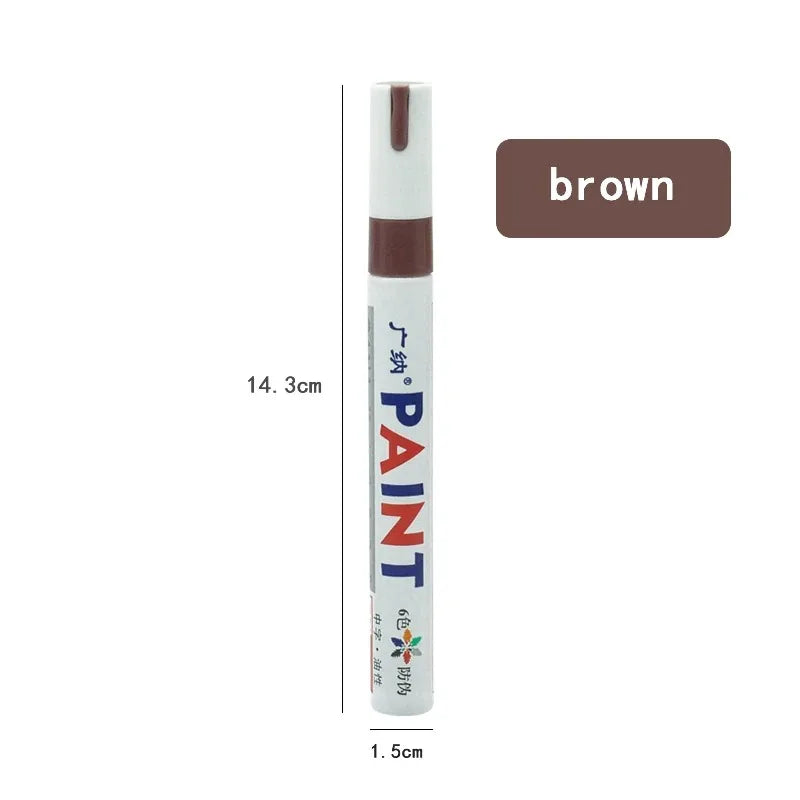 White Waterproof Cars Wheel Tire Oily Mark Pen Auto Rubber Tyre Paint Pen Cd Metal Permanent Paint Marker Graffiti Touch Up Oasis Select Brown