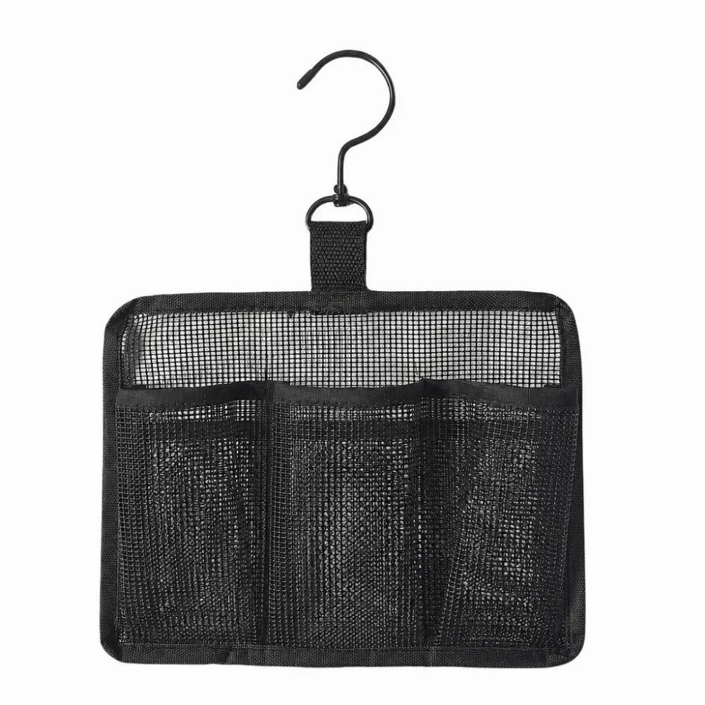 3-Compartment Mesh Hanging Toiletry Bag with Hook | Shower Bag