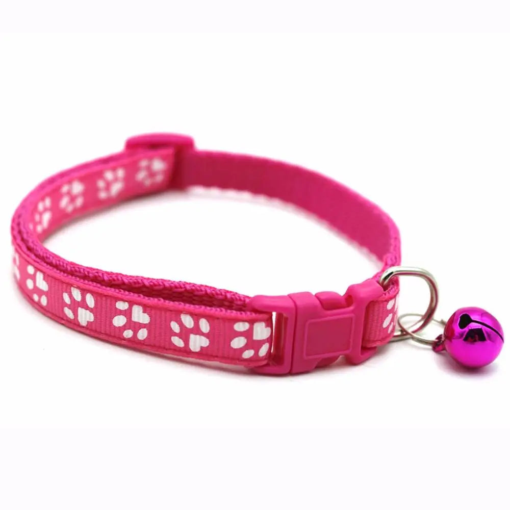 Adjustable Cat & Puppy Collar with Bell | 12 Colors | Nylon