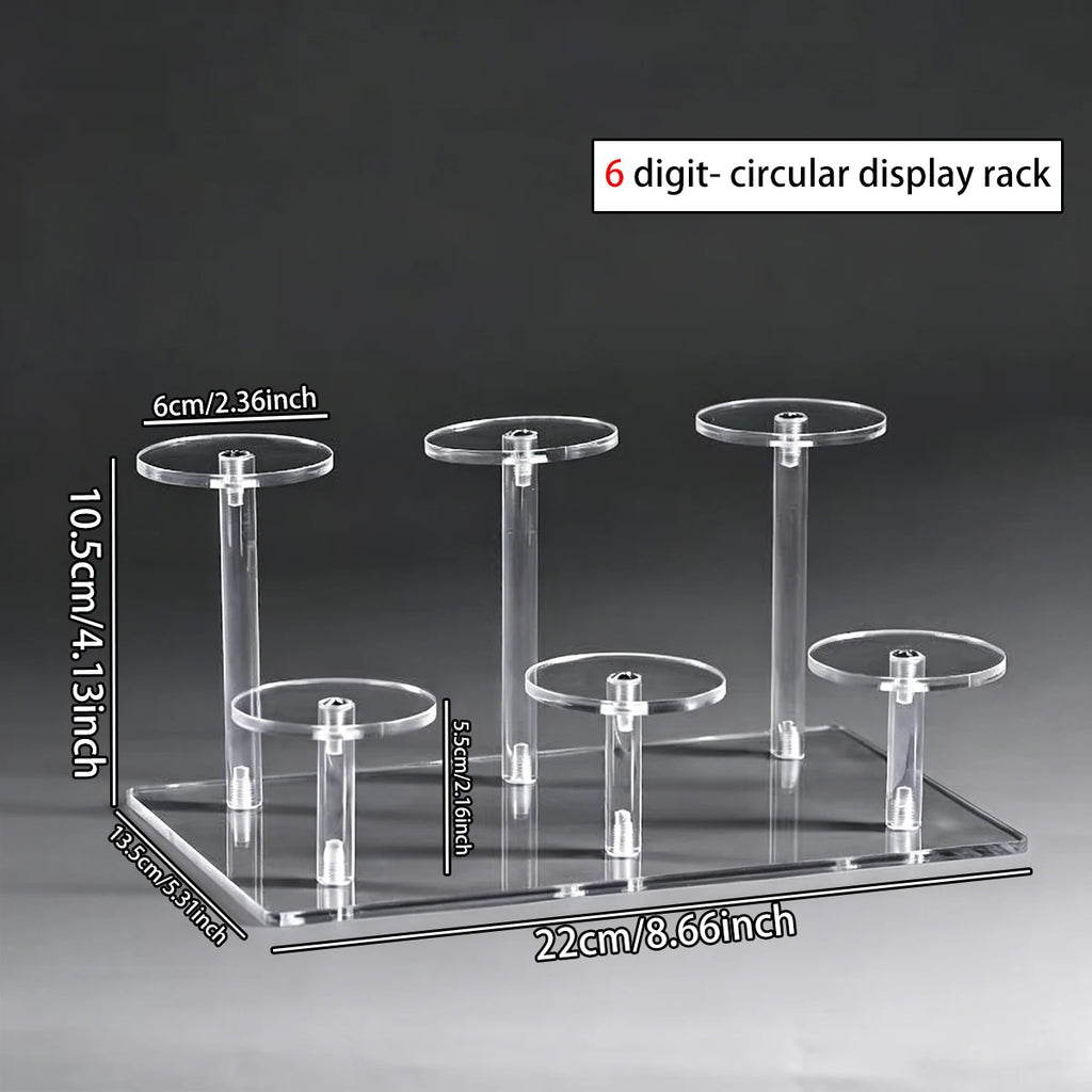 1pc transparent acrylic jewelry display rack bracelet/watch/perfume transparent elevated rack jewelry and cosmetics storage rack Oasis Select 6digit-Transparent