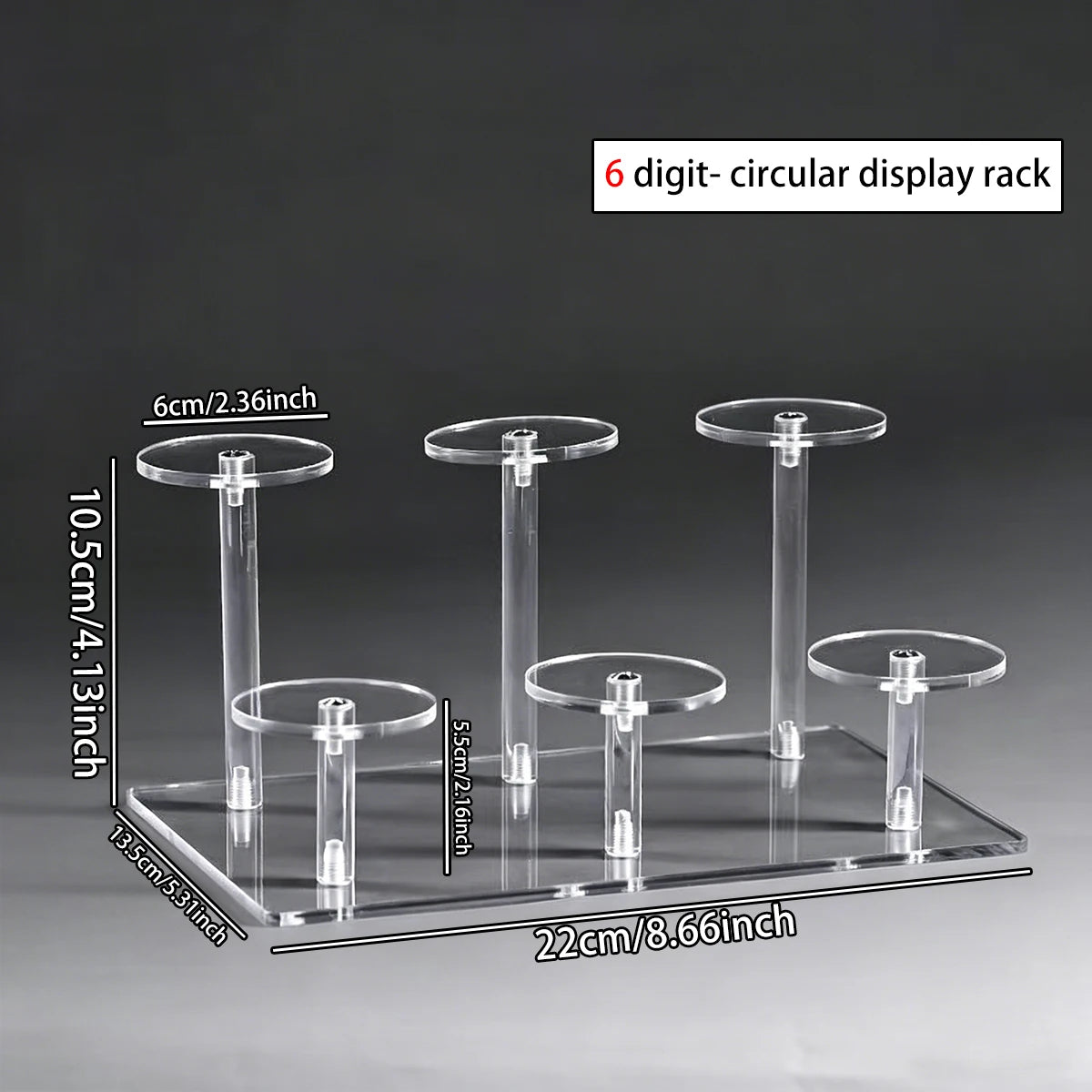 1pc transparent acrylic jewelry display rack bracelet/watch/perfume transparent elevated rack jewelry and cosmetics storage rack Oasis Select 6digit-Transparent